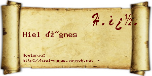 Hiel Ágnes névjegykártya